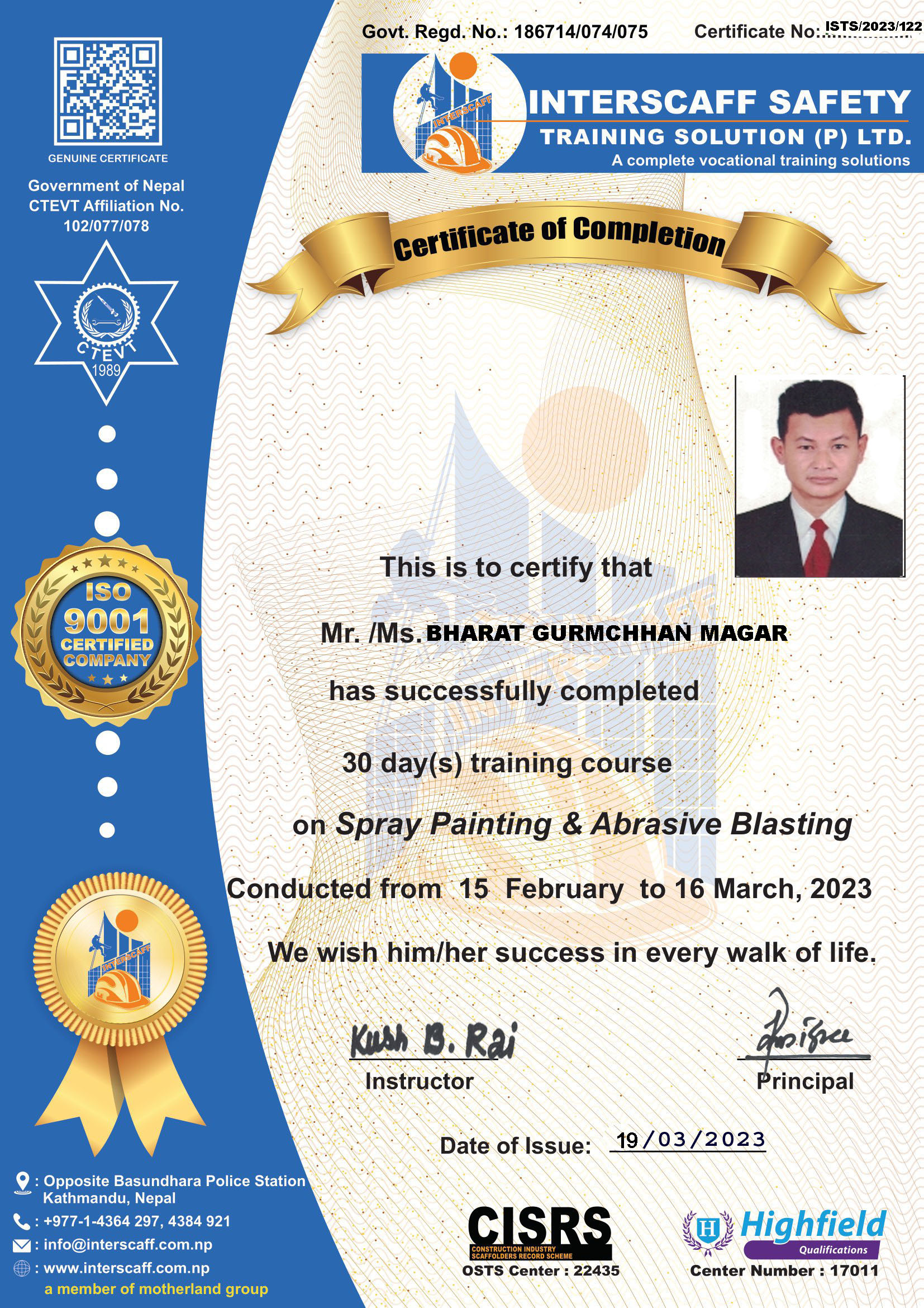 BHARAT GURMCHHAN MAGAR